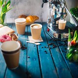 thumbnail of BIOZOYG 500 Stück Riffelbecher 250ml / 10oz Kaffee To Go Pappbecher, Braune Einwegbecher, Nachhaltig, Biologisch Abbaubar, Einwegbecher