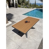 thumbnail of Table de jardin en aluminium de coloris gris anthracite et plateau polywood aspect bois (180x100 cm) - LAMU