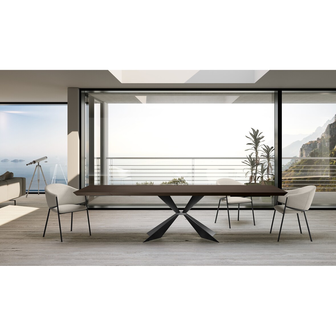 Stark - Tavolo fisso (160 x 90 cm) in impiallacciato nero