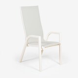 thumbnail of Poltrona de exterior, encosto alto, Alumínio e têxtil, Branco envelhecido, 112x65x56