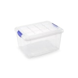 thumbnail of Caja plástica de almacenamiento transparente de 25 litros con tapa y asa 11117