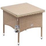 thumbnail of CASARIA® Polyrattan Beistelltisch 50x50x45cm Beige Grau
