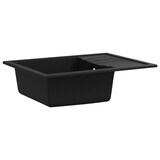 thumbnail of vidaXL Küchenspüle mit Überlauf Oval Schwarz Granit