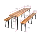 thumbnail of tectake Conjunto de 3 piezas plegables RALF con mesa y bancos de madera  marrón - 402189