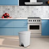 thumbnail of aro Cestino per rifiuti, 40 L, con pedale, 2 scomparti, bianco