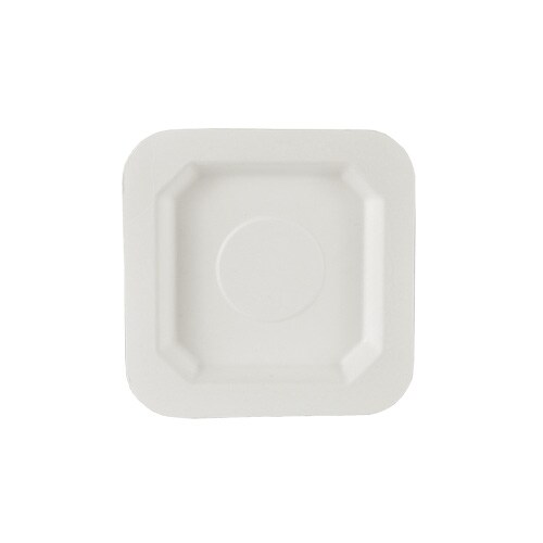 PAPSTAR 50 Fingerfood - Teller, Zuckerrohr "pure" eckig 13 cm x 13 cm weiss