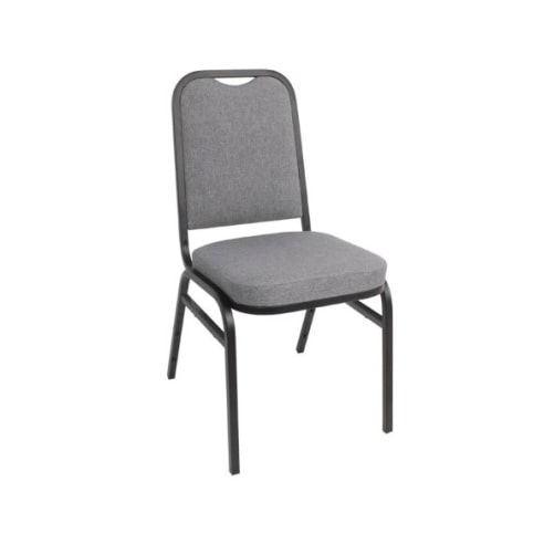 Bolero banketstoelen met vierkante rugleuning, grijs, 4 stuks