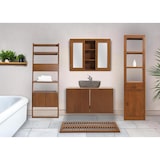 thumbnail of Teak-Regal HWC-M86, Badschrank Badregal Badezimmer, hochwertiges B-Grade-Teak (Kernholz, 20-30 Jahre), 180x40cm