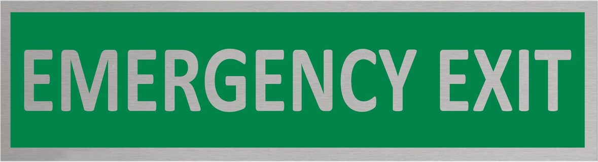 CombiCraft Aluminium Türschild Emergency Exit 165x45mm mit 3M-Tape zur Befestigung, einfache Kennzeichnung von Räumen und Bereichen