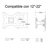 thumbnail of Suporte de parede para smart tv lcd led monitor 12' A 22' giratório com inclinação de 15°