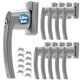 thumbnail of MONZANA® Fenstergriffe 10er Set Aluminium silber inkl. Schlüssel