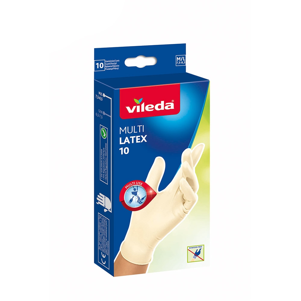 Guante multi latex 10 unid talla m/l 145942 vileda