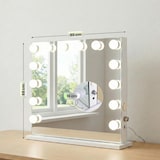 thumbnail of CLP Specchio per trucco con luci Palmdale Plastica HBT: 68x80x16 cm bianco