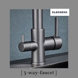 thumbnail of Bernd | Tapete filtrante de 3 vias cinza titânio gastronomia | Torneira de cozinha com osmose de aço inoxidável com mola restaurante com rotação  360°