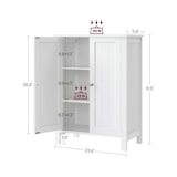 thumbnail of Helloshop26 - Meuble de salle de bain 60 x 30 x 80 cm meuble de rangement 2 portes battantes 3 casiers séparateurs amovibles blanc 12_0006476