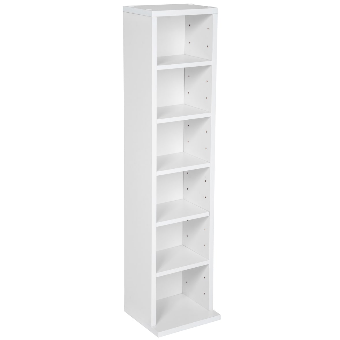 tectake Estante para CD com 6 compartimentos para 102 CD  Branco