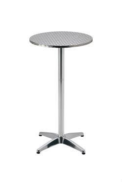 METRO PROFESSIONAL In hoogte verstelbare bartafel Narni, aluminium, Ø 60 x 110 cm, zilver