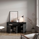 thumbnail of Credenza, Mobile, Cucina, Madia, mobile ingresso, 150x35x75cm, 3 Porte, grande stoccaggio, Stile moderno, Nero _ 67_1