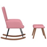 thumbnail of vidaXL Schaukelstuhl mit Hocker Samt Rosa