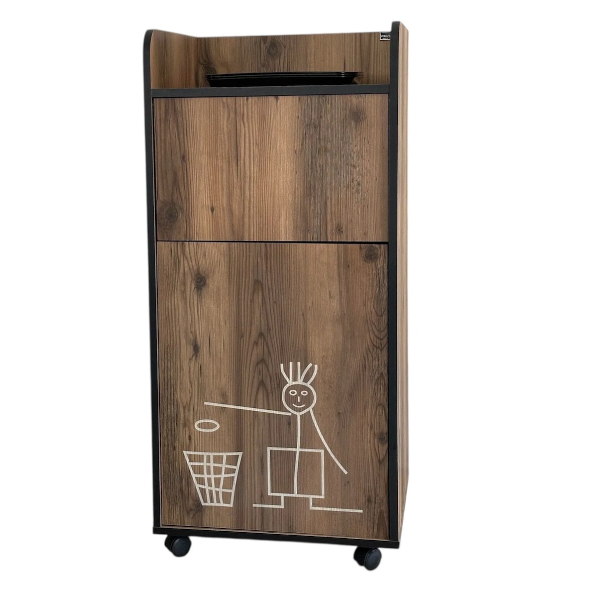 Poubelle en bois snack