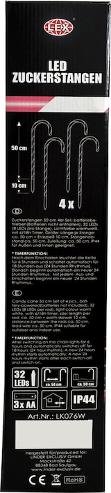 thumbnail of 4er Set LED-Gartenleuchtstäbe Zuckerstange