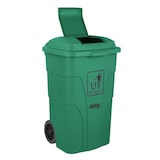 thumbnail of Jantex afvalbak van 120 liter met voetpedaal, groen
