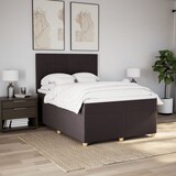 thumbnail of vidaXL Boxspringbett mit Matratze Dunkelbraun 140x190 cm Stoff