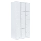 thumbnail of Lüllmann® Schließfachschrank, 3 Abteile, 12 Fächer, 1800 x 885 x 500 mm, signalweiß
