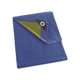 thumbnail of Abdeckplane, strapazierfähig, 22 Ösen, verstärkte Ecken, rechteckig, Blau/Grün, 110 g/m², 5 x 6 m