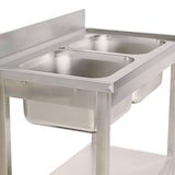 thumbnail of Romux® Fregadero de Acero Inoxidable de 2 Senos 1200x700x850 mm Desmontable | Pica Industrial con patas | Pila Lavadero para Cocina Restaurantes