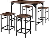 thumbnail of tectake Juego de mesa bistró Edimburgo 4 + 1  Madera Industrial Oscura, Rústica