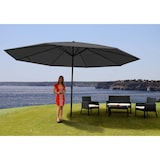 thumbnail of Sonnenschirm Meran Pro, Gastronomie Marktschirm ohne Volant Ø 5m Polyester/Alu 28kg ~ anthrazit ohne Ständer