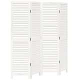 thumbnail of vidaXL Kamerscherm met 4 panelen massief paulowniahout wit
