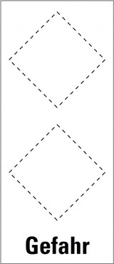 thumbnail of Aufkleber I Grundetikett Gefahr, für 2 GHS-Piktogramme, Folie, selbstklebend, 88x168mm