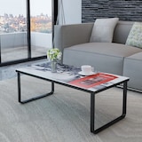 thumbnail of Table basse avec impression de cabine téléphonique Dessus verre  Modèle Atlas Vintage