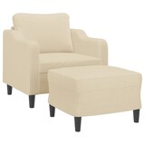 thumbnail of vidaXL Sessel mit Hocker Creme 60 cm Stoff