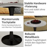 thumbnail of Couchtisch Rund Schwarz+Grau 72x70x70 cm mit Tischplatte in Marmoroptik Kunstmarmor, hohe Beine, minimalistisch für Wohn und Essbereich