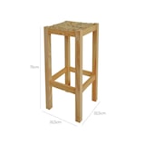 thumbnail of Wellhome - Banco alto quadrado de madeira rústica com acabamento envernizado 32,5x32,5x70 cm