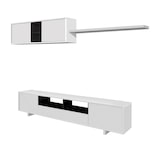 thumbnail of Dmora Parete attrezzata Hartford, Mobile da soggiorno porta TV, Composizione set salotto, Set salotto con pensile, 260x41h46 cm, Bianco lucido