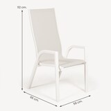 thumbnail of Poltrona de exterior, encosto alto, Alumínio e têxtil, Branco envelhecido, 112x65x56
