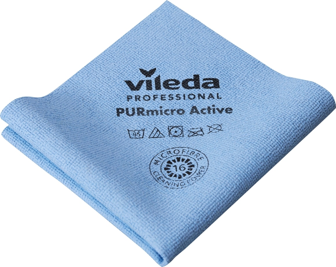 VILEDA | Bayeta PURmicro active azul - 38 x 35 cm - Paquete 5 unidades