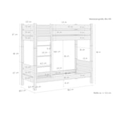 thumbnail of Etagenbett Massivholz Kiefer natur 80x190 Stockbett Hochbett teilbar Rollrost 60.16-08-190T100
