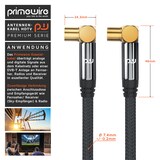 thumbnail of Primewire HDTV Antennenkabel gewinkelt mit Braiding - 2-fach Schirmung - Stoffummantelung - 75 Ohm / 135 dB - 3 m