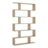 thumbnail of Dmora Buchhandlung Joliet, Hohes doppelseitiges Bücherregal, Trennregal mit 5 Fachböden, Modernes Büroregal, 80x24h192 cm, Eiche