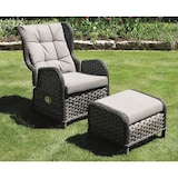thumbnail of Verstellbarer Polyrattan Comfort Relax Ohrensessel Gartensessel Polster Hocker : Relax Sessel + Hocker
