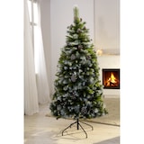 thumbnail of Tarrington House Kerstboom, metaal / PVC, Ø 110 x 210 cm, inklapbaar, groene en witte toppen met dennenappels