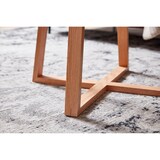 thumbnail of Massiver Eiche-Glas Couchtisch, Modernes Design, Überkreuztes Gestell. 58x58x47 cm | Kadima Design