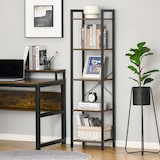 thumbnail of HOMCOM Libreria a 5 Scaffali in Legno e Acciaio Marrone