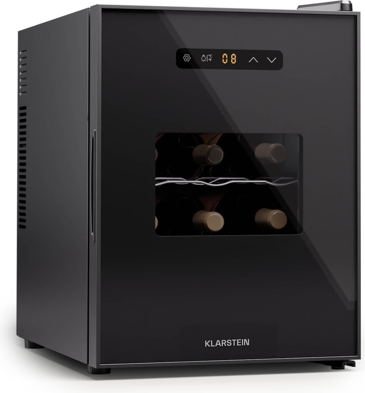 Klarstein Silent Vino 12 Uno Weinkühlschrank 31 L / 12 Fl 5-18 °C Touch Schwarz