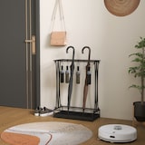 thumbnail of HOMCOM Paragüero de Acero Galvanizado Soporte de Paraguas Estrecho con Bandeja de Goteo Extraíble 4 Ganchos 28x14x41 cm Blanco